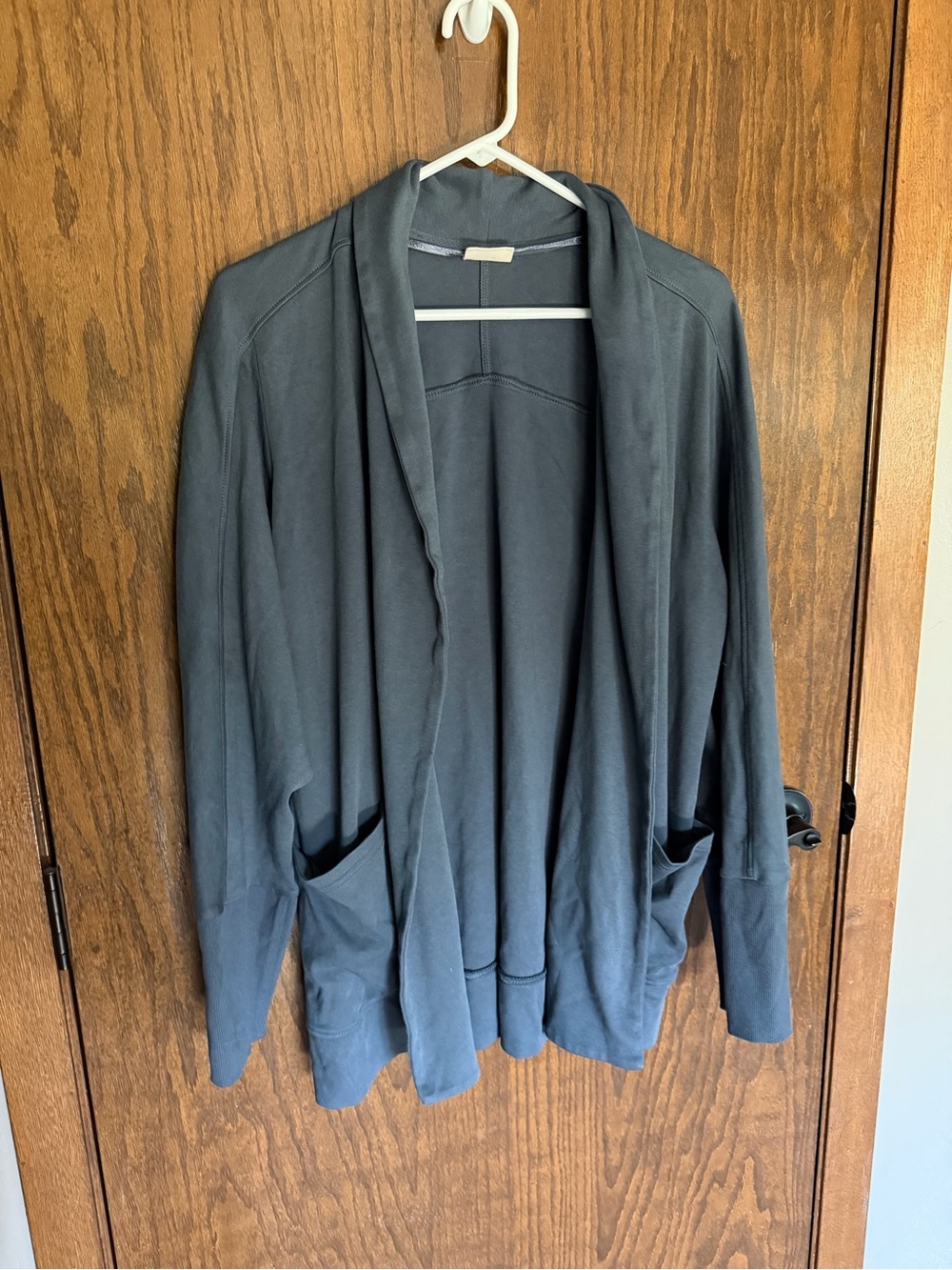 Pact Women's Slate Gray Open-Front Cardigan
